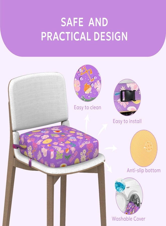 Ballad Toddler Booster Seat for Dining Table,Portable Kids Booster Seat - Adjustable, Non-Slip, Lightweight & Easy to Clean (Purple) - Image 3